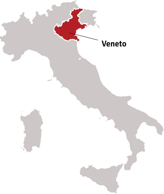 Kaart Italië - Veneto | Bekijk het beste aanbod van Veneto wijnen samengebracht in één online winkel op Vindmijnwijn.nl