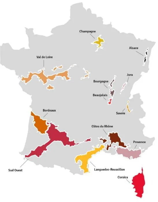 Frankrijk wijnstreken
