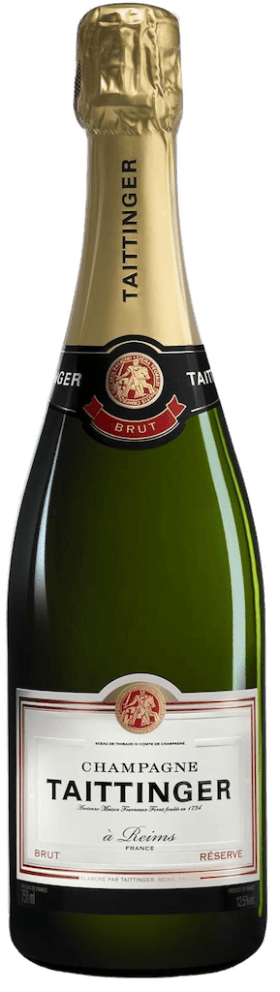 Taittinger Brut Réserve Champagne | Frankrijk | gemaakt van de druiven Chardonnay, Pinot Meunier en Pinot Nero