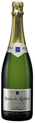 Quatresols Gauthier Champagne Brut Belle Estime Premier Cru 0,375L | Frankrijk | gemaakt van de druiven Chardonnay, Pinot Meunier en Pinot Noir